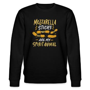 Bâton de mozzarella - Sweat bio CHANGER Stanley/Stella Unisexe - noir - Devant - Nik (191cm) & Marisol (170cm)