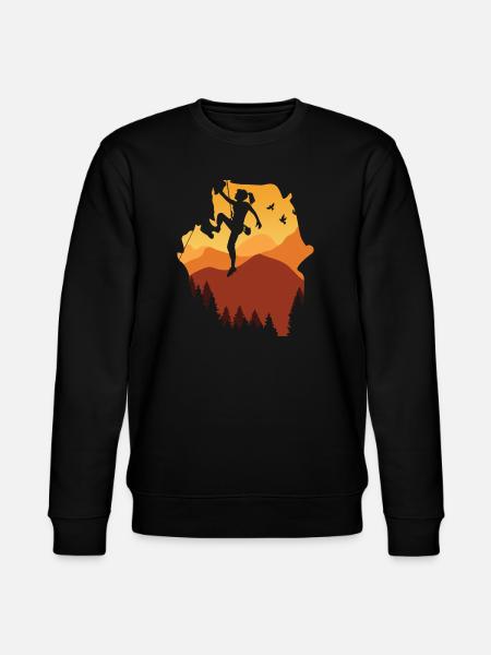 Climber Sunset Mountain Adventure - Stanley/Stella CHANGER Unisex Organic Sweatshirt - black