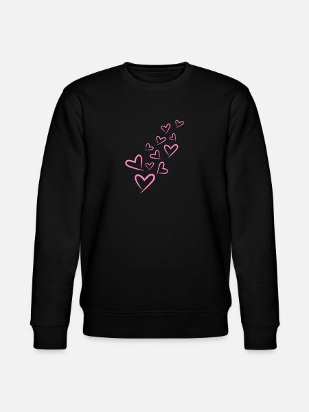 Heart Heart Pattern Pink - Stanley/Stella CHANGER Unisex Organic Sweatshirt - black
