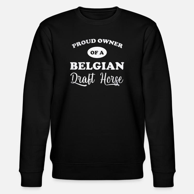Stolzer belgischer Ziehpferdebesitzer - Stanley/Stella Unisex Bio-Sweatshirt CHANGER  - Schwarz