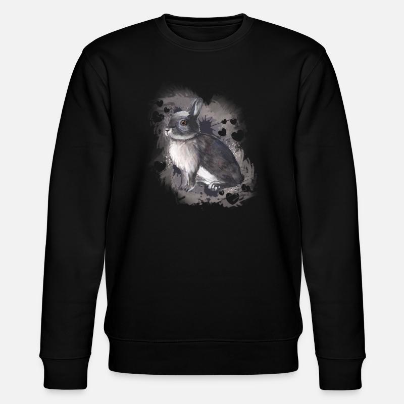 Hase Kaninchen - Stanley/Stella Unisex Bio-Sweatshirt CHANGER  - Schwarz