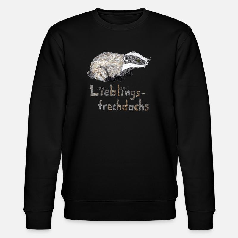 Lieblingsfrechdachs - Süßer Dachs in Aquarell - Stanley/Stella Unisex Bio-Sweatshirt CHANGER - Schwarz