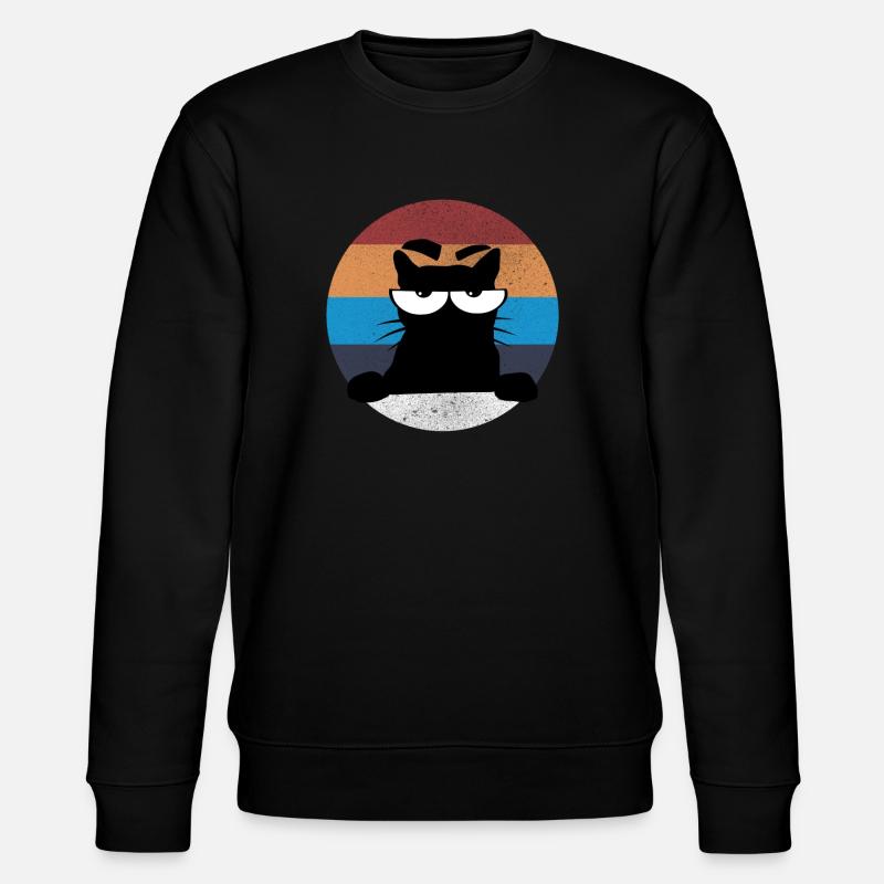 Grumpy Katze - Stanley/Stella Unisex Bio-Sweatshirt CHANGER  - Schwarz