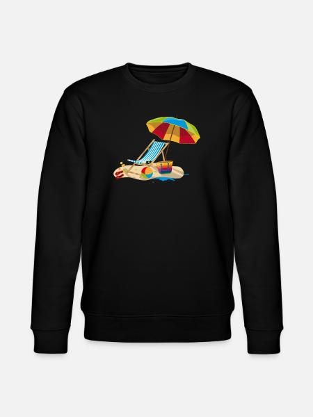 Liggestol på stranden - Afslappende på ferie - Stanley/Stella økologisk unisex-sweatshirt CHANGER - sort