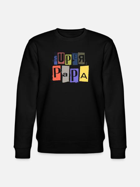 SUPER PAPA anonymous raven spy lettering - Stanley/Stella CHANGER Unisex Organic Sweatshirt - black