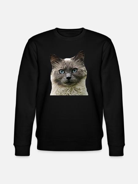 Kat Katte kat Katte Kat Hoved - Stanley/Stella økologisk unisex-sweatshirt CHANGER  - sort