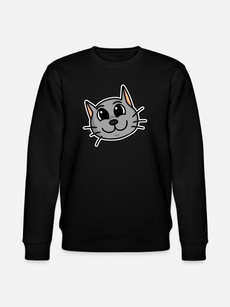Mignon chat tête - Sweat bio CHANGER Stanley/Stella Unisexe - noir