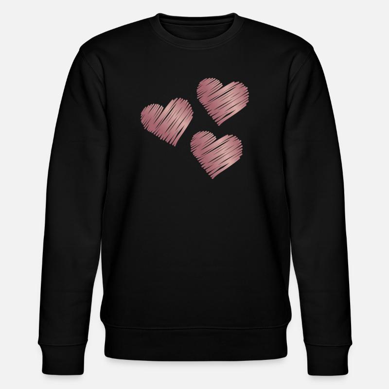 Roségold Herz Pinselstriche - Stanley/Stella Unisex Bio-Sweatshirt CHANGER  - Schwarz