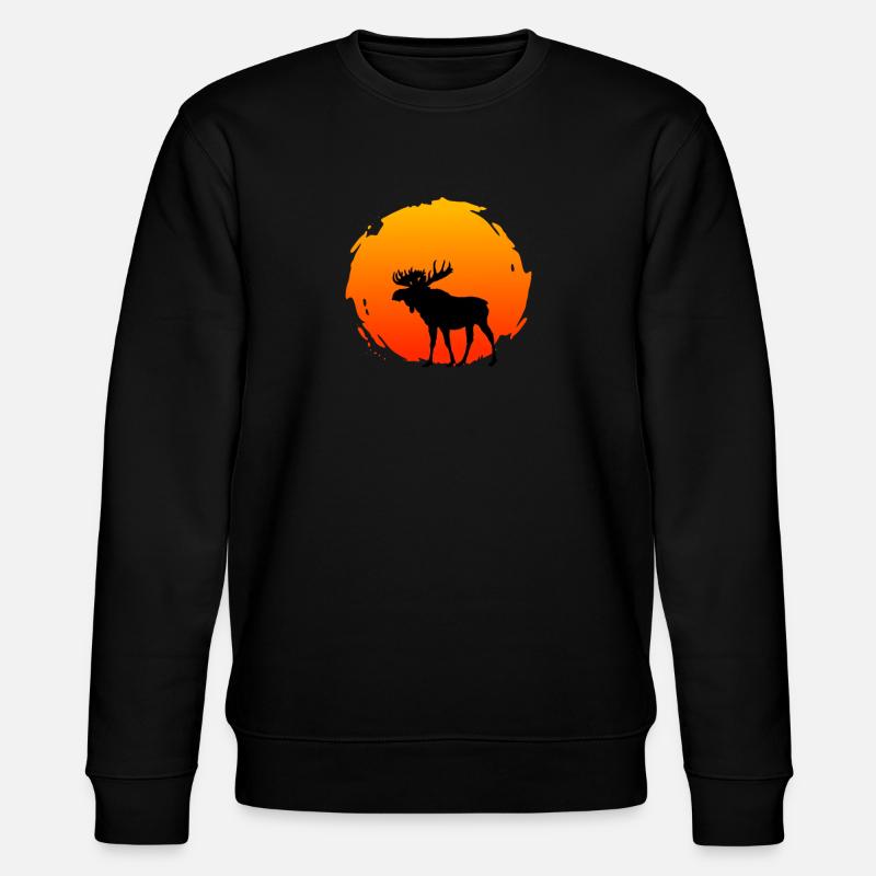 An Elk With A Sunset - Stanley/Stella CHANGER Unisex Organic Sweatshirt - black