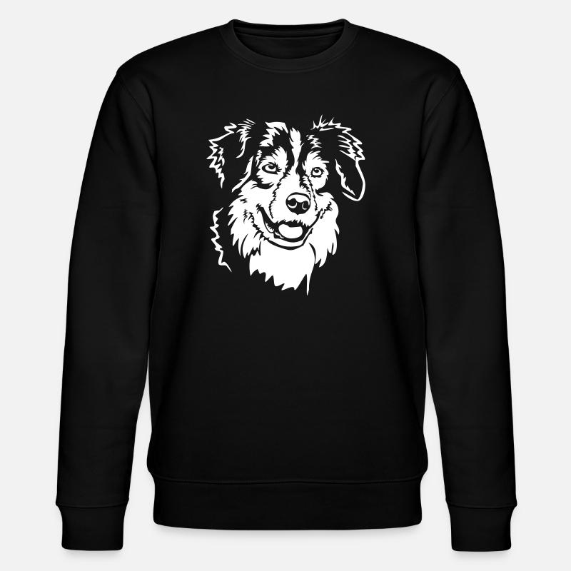 Australian Shepherd Head "Black Edition" - Stanley/Stella CHANGER Unisex Organic Sweatshirt - black