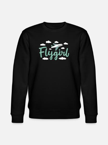 Pilot Girl Flugbegleiterin Flugzeug Luftfahrt - Stanley/Stella Unisex Bio-Sweatshirt CHANGER - Schwarz