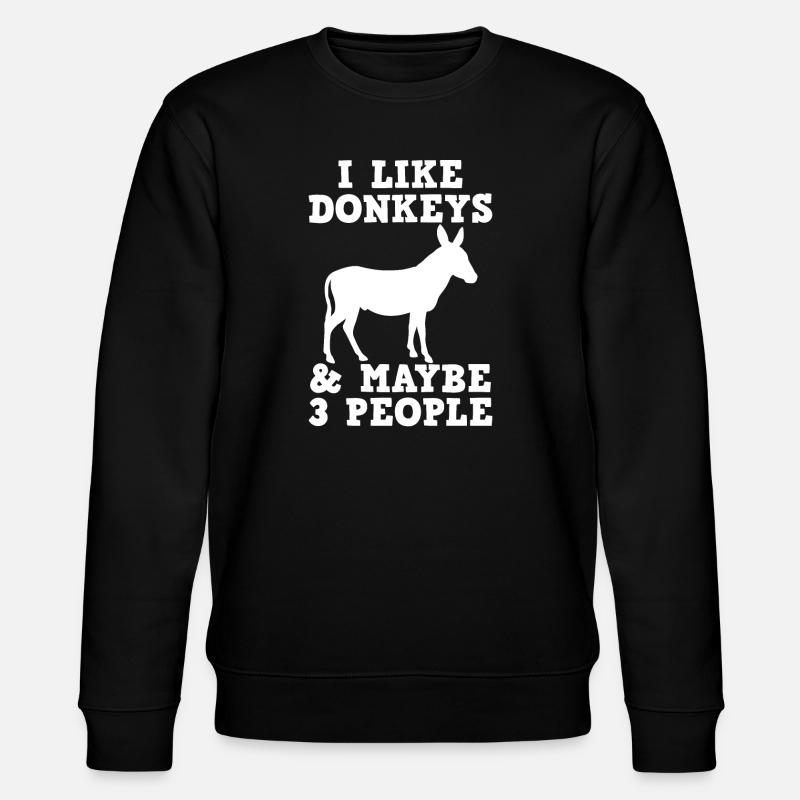Donkey Farmer Introverted Donkey Lover - Stanley/Stella CHANGER Unisex Organic Sweatshirt - black