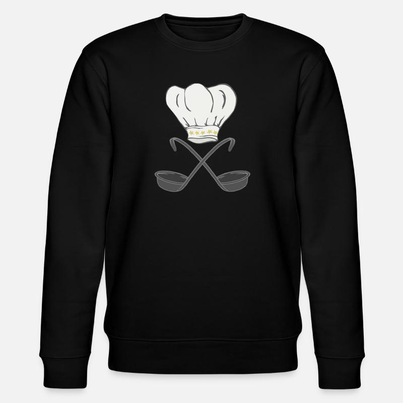 kochmütze mit suppenkellen, kochen - Stanley/Stella Unisex Bio-Sweatshirt CHANGER  - Schwarz