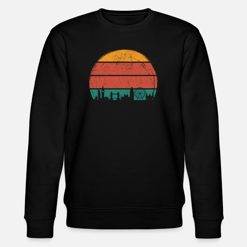 Sunset Skyline Silhouette - Stanley/Stella CHANGER Unisex Organic Sweatshirt - black