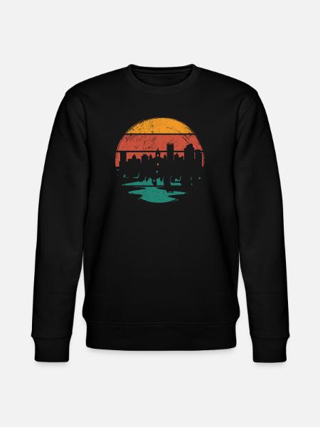 Sunset Skyline Silhouette - Stanley/Stella CHANGER Unisex Organic Sweatshirt - black