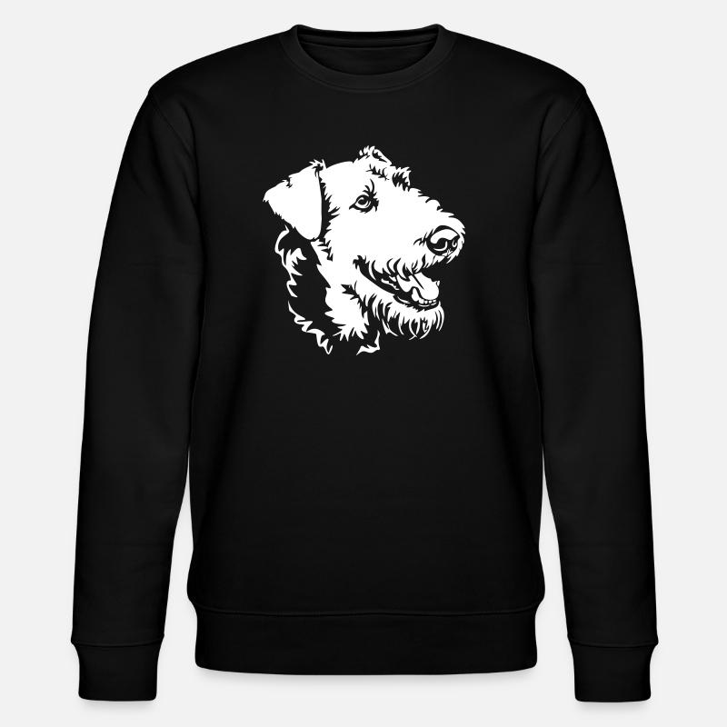 Airedale Terrier Head "Black Edition" - Stanley/Stella CHANGER Unisex Organic Sweatshirt - black