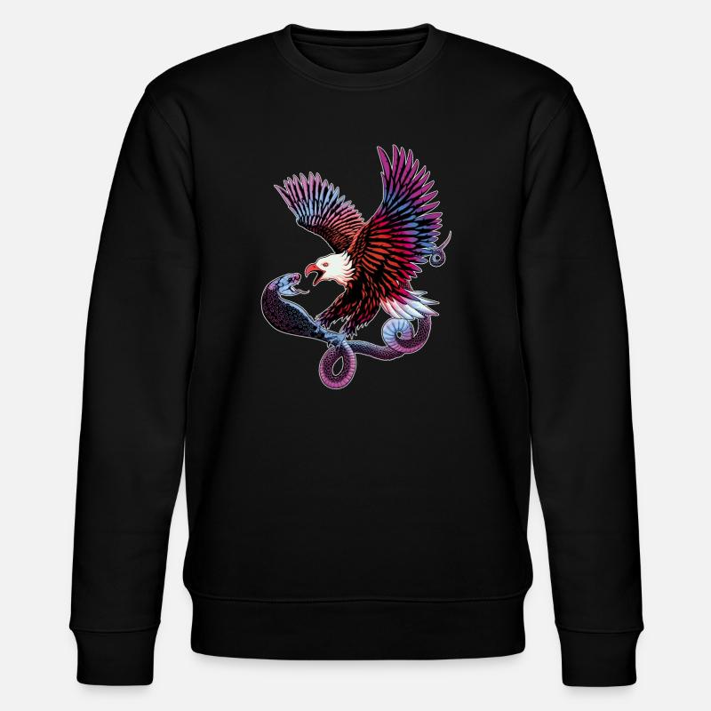 Eagle and snake - Stanley/Stella CHANGER Unisex Organic Sweatshirt - black