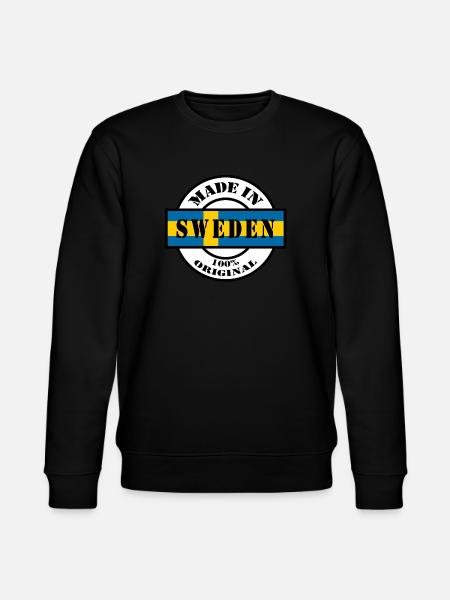 TILLVERKAD I SVERIGE, Sverige, Svenska, Skandinavien - Ekologisk sweatshirt CHANGER unisex från Stanley/Stella - svart