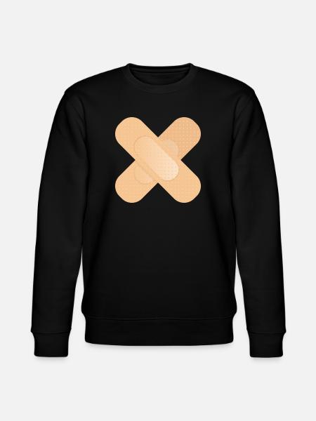 gekruiste plakpleister als ontwerpelement - Stanley/Stella Uniseks bio-sweatshirt CHANGER  - zwart