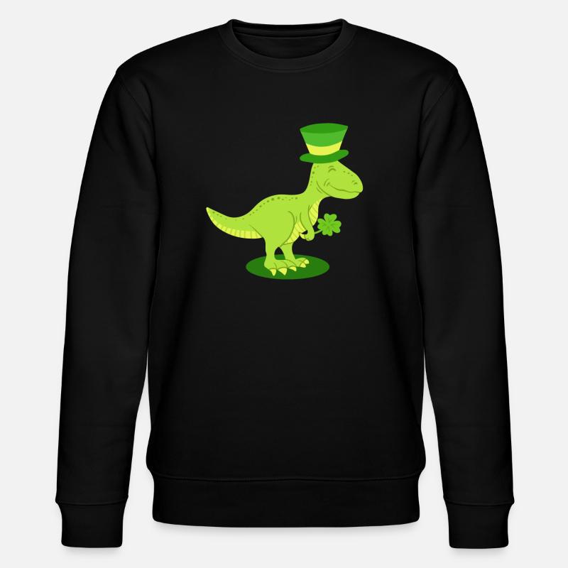 St. Patrick's Day Dinosaurier Irisch - Stanley/Stella Unisex Bio-Sweatshirt CHANGER  - Schwarz