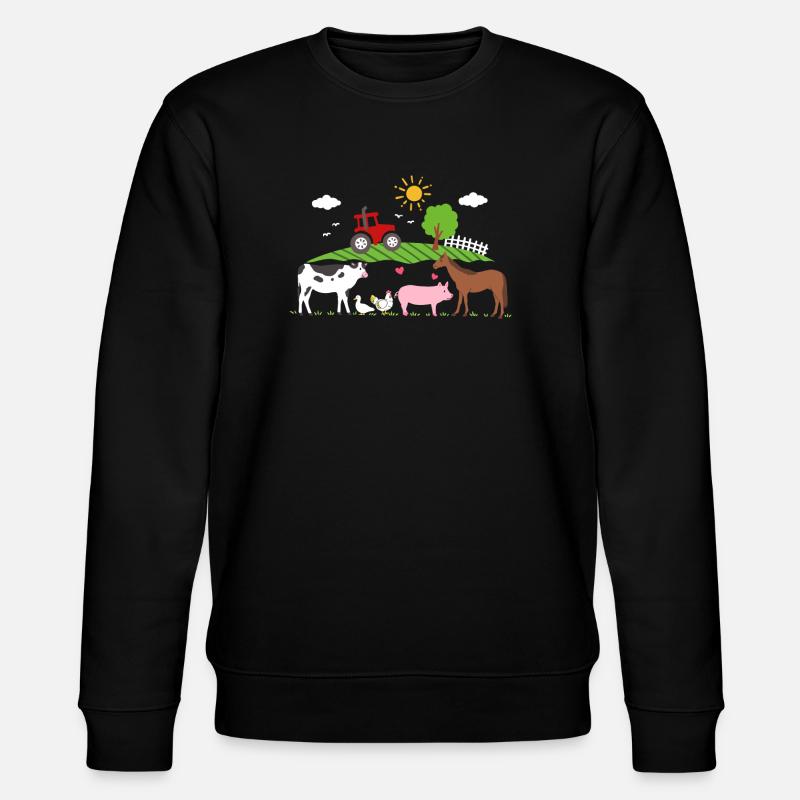 Bauernhof Traktor Nutztiere - Stanley/Stella Unisex Bio-Sweatshirt CHANGER  - Schwarz