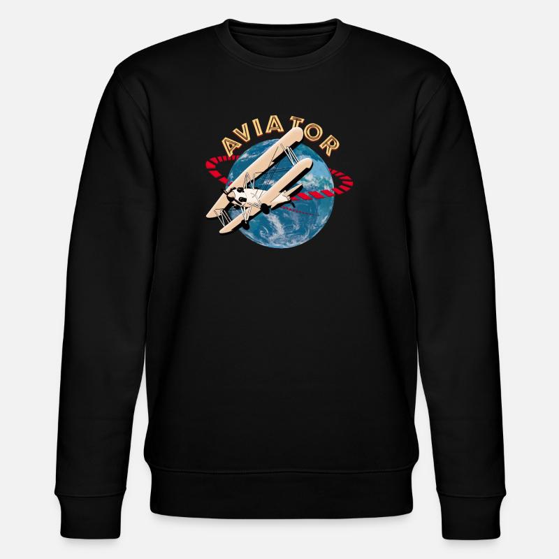 Pilot von Flugzeugen - Stanley/Stella Unisex Bio-Sweatshirt CHANGER  - Schwarz