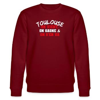 RUGBY TOULOUSE - Sweat bio CHANGER Stanley/Stella Unisexe - bordeaux - Devant - Nik (191cm) & Marisol (170cm)