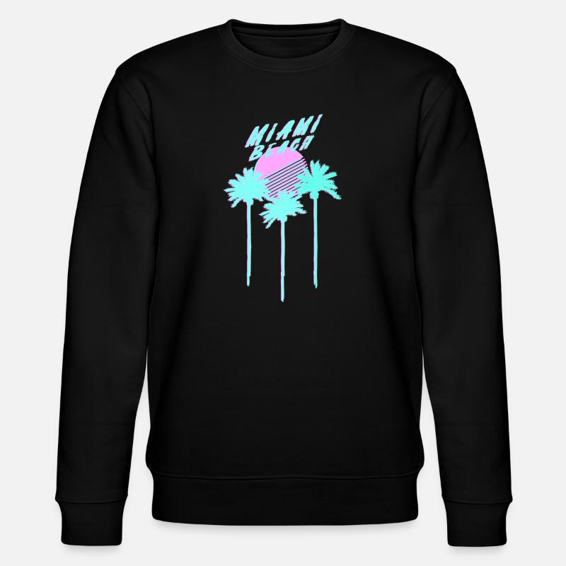 Miami Beach 80's Retro Palmen - Stanley/Stella Unisex Bio-Sweatshirt CHANGER - Schwarz