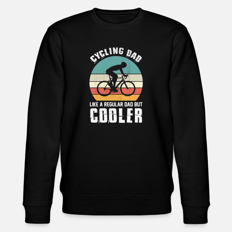 Fahrradfahrender Vater - Stanley/Stella Unisex Bio-Sweatshirt CHANGER  - Schwarz