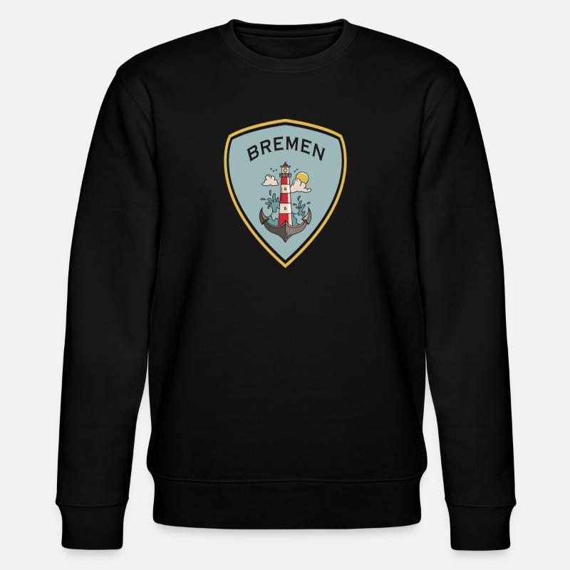 Bremen Leuchtturm Wappen Design - Stanley/Stella Unisex Bio-Sweatshirt CHANGER  - Schwarz