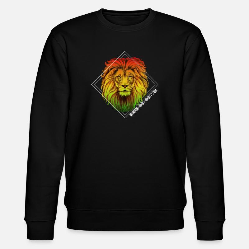 Rainbow Lion Diamond Pattern - Stanley/Stella CHANGER Unisex Organic Sweatshirt - black