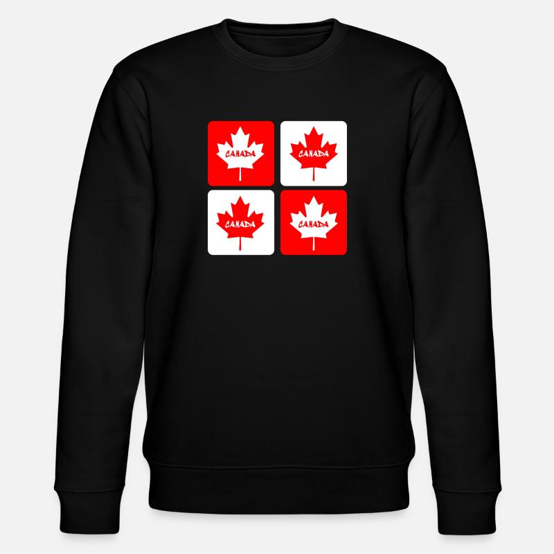 Canada maple leaf flags design - Stanley/Stella CHANGER Unisex Organic Sweatshirt - black