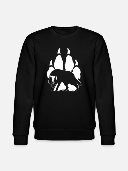 Wolf silhouette and paw - Stanley/Stella CHANGER Unisex Organic Sweatshirt - black