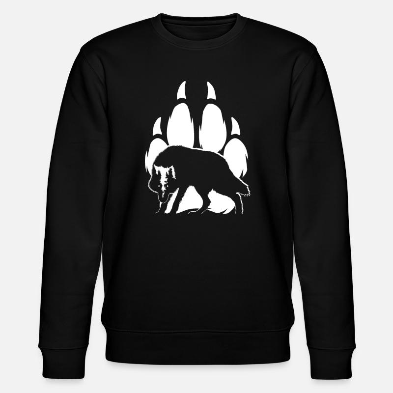 Wolf silhouette and paw - Stanley/Stella CHANGER Unisex Organic Sweatshirt - black