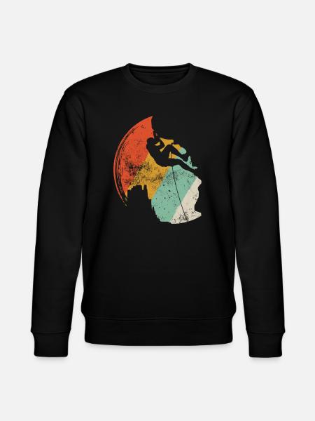 Sunset Surf Silhouette on Retro Arc - Stanley/Stella CHANGER Unisex Organic Sweatshirt - black