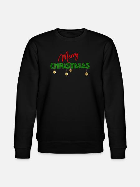 Joyeux Noël : Lettres vertes texturées - Sweat bio CHANGER Stanley/Stella Unisexe - noir