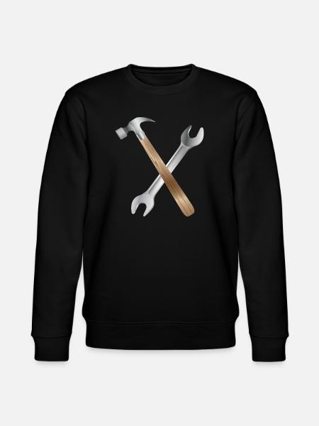 Wrench and carpenter's hammer - Stanley/Stella CHANGER Unisex Organic Sweatshirt - black