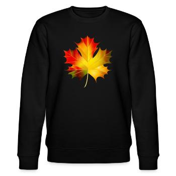 wunderschön leuchtendes herbstliches Ahornblatt - Stanley/Stella Unisex Bio-Sweatshirt CHANGER  - Schwarz - Vorne - Nik (191cm) & Marisol (170cm)
