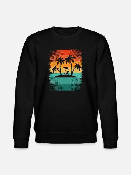 Small island with palm trees - Stanley/Stella CHANGER Unisex Organic Sweatshirt - black