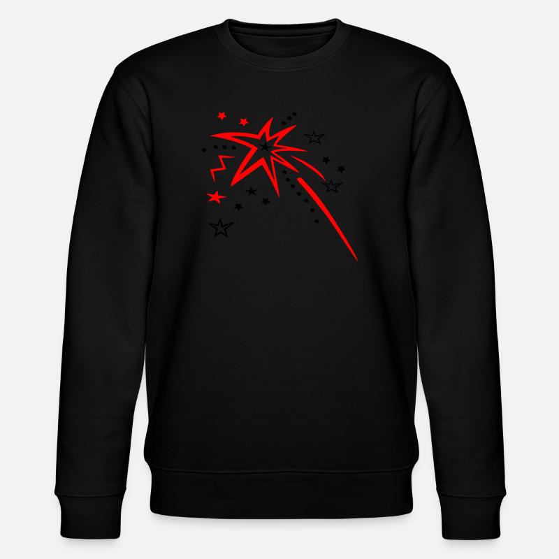 Sterne, Feuerwerk, Sternschnuppe - Stanley/Stella Unisex Bio-Sweatshirt CHANGER  - Schwarz