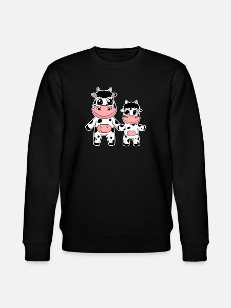 Ko Familie - Ko med Baby - Ko Motiv - Stanley/Stella økologisk unisex-sweatshirt CHANGER  - sort