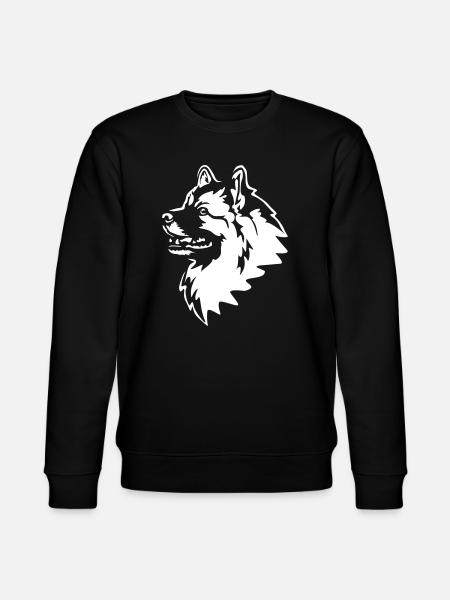 Wolfsspitz Head "Black Edition" - Stanley/Stella CHANGER Unisex Organic Sweatshirt - black