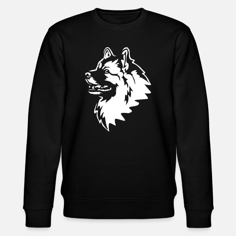 Wolfsspitz Head "Black Edition" - Stanley/Stella CHANGER Unisex Organic Sweatshirt - black