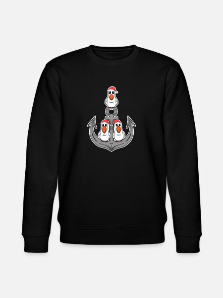 Seagull Anchor Christmas - Stanley/Stella CHANGER Unisex Organic Sweatshirt - black