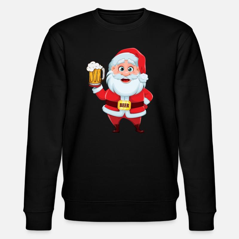 Santa mit Bierkrug  - Stanley/Stella Unisex Bio-Sweatshirt CHANGER  - Schwarz