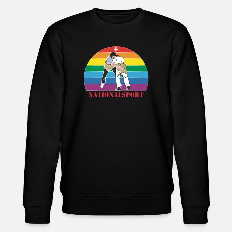 Schweizer Schwinger Schwingen im Vintage  Design - Stanley/Stella Unisex Bio-Sweatshirt CHANGER  - Schwarz