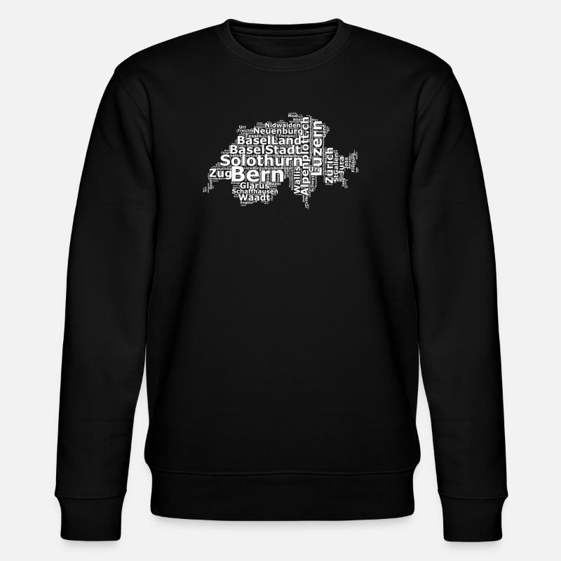 Switzerland dialect white - Stanley/Stella CHANGER Unisex Organic Sweatshirt - black