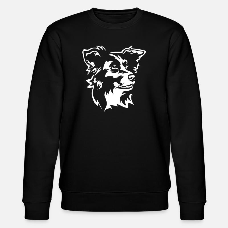 Border Collie Kopf "Black Edition" - Stanley/Stella Unisex Bio-Sweatshirt CHANGER  - Schwarz