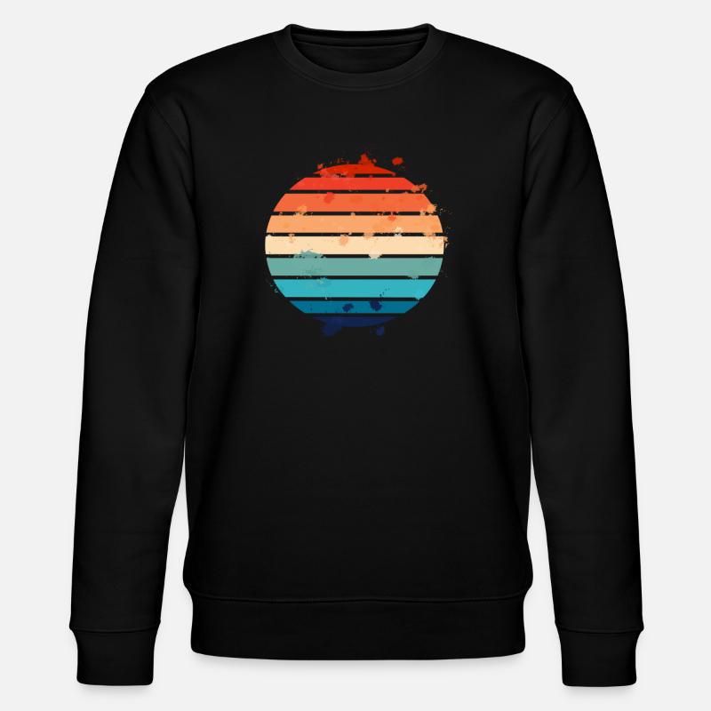 Splatter Retro Sunset - Stanley/Stella CHANGER Unisex Organic Sweatshirt - black
