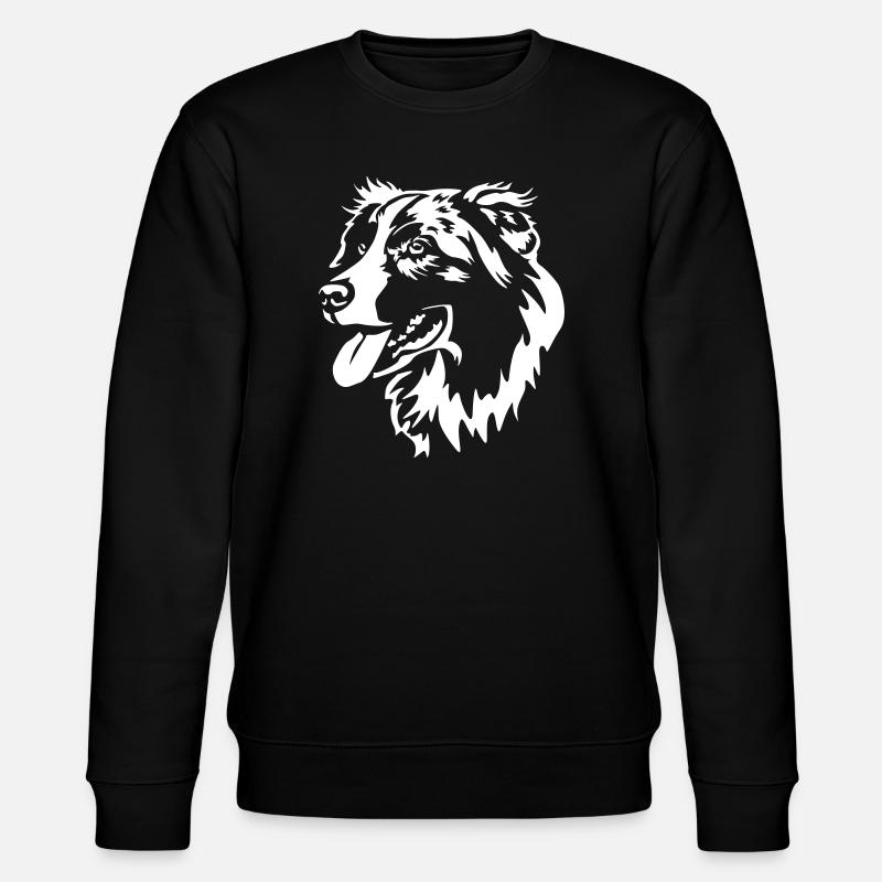 Australian Shepherd Head "Black Edition" - Stanley/Stella CHANGER Unisex Organic Sweatshirt - black